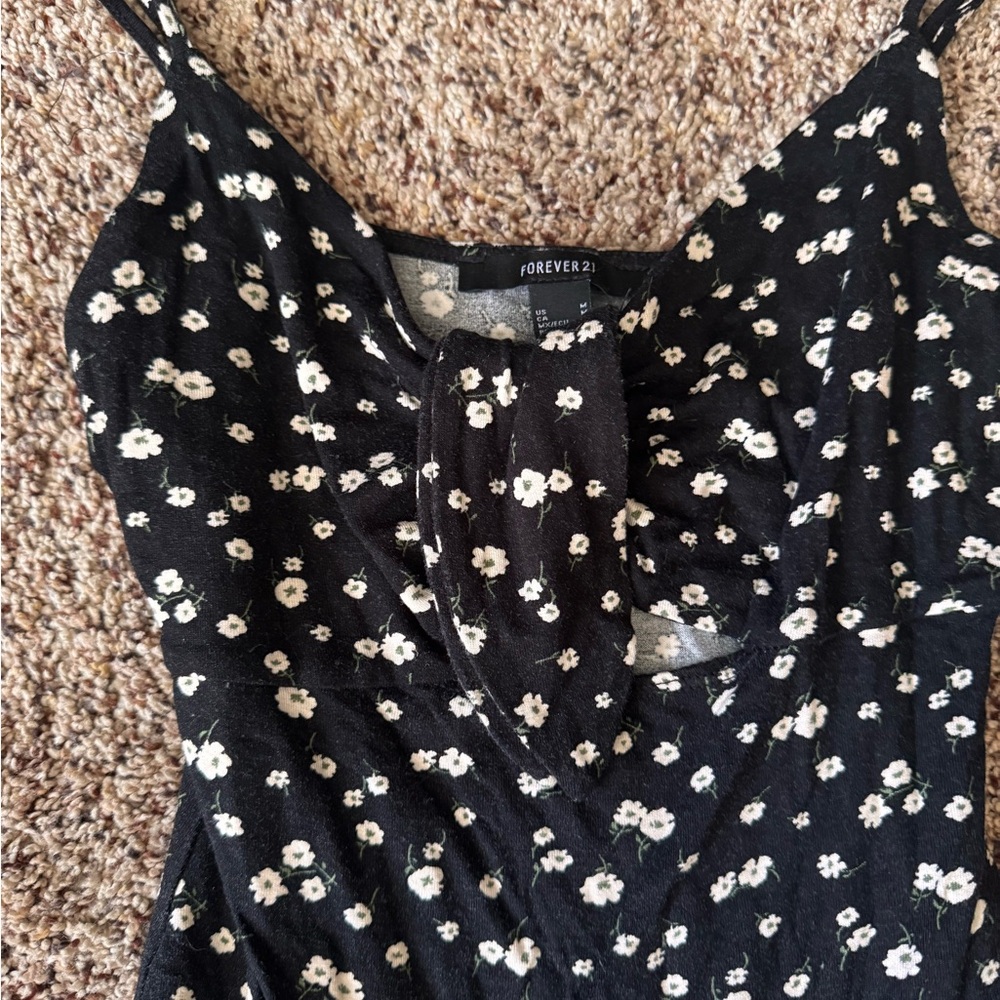 Forever 21 Black Floral Body Suit